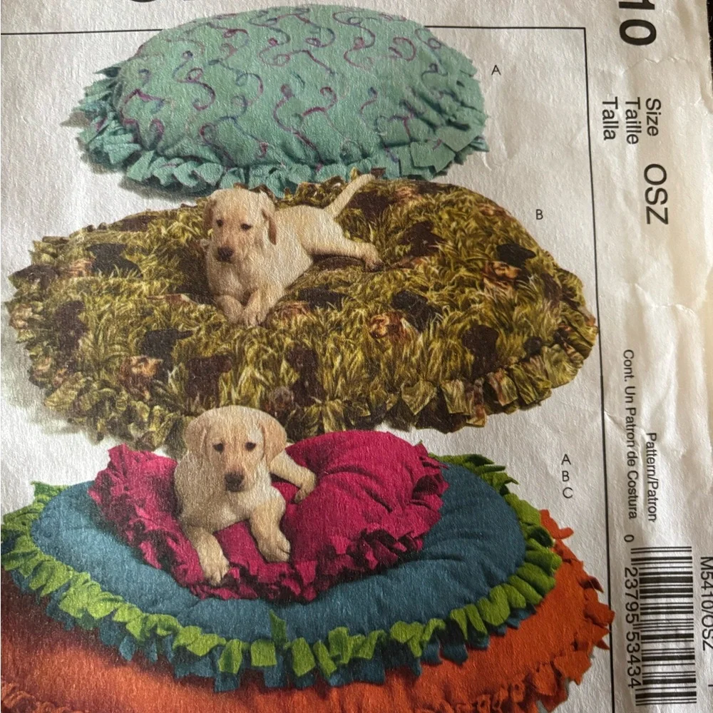 McCall’s M5410 Pattern for Pet Bed and Accessories New Uncut